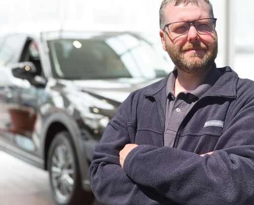 Zack with car